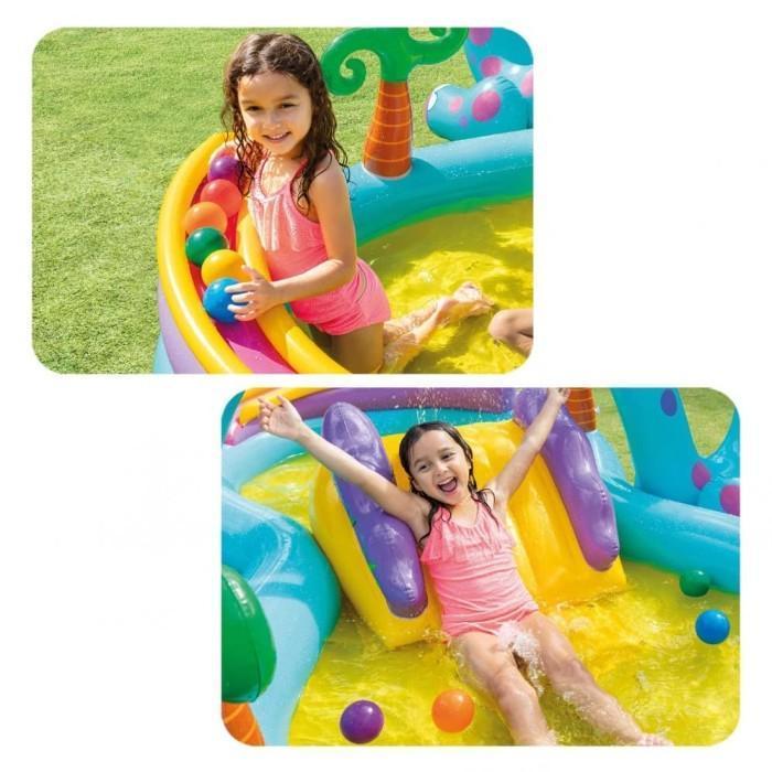 INTEX Kolam Perosotan Main Anak Dinoland Play Center Free Pump 57135
