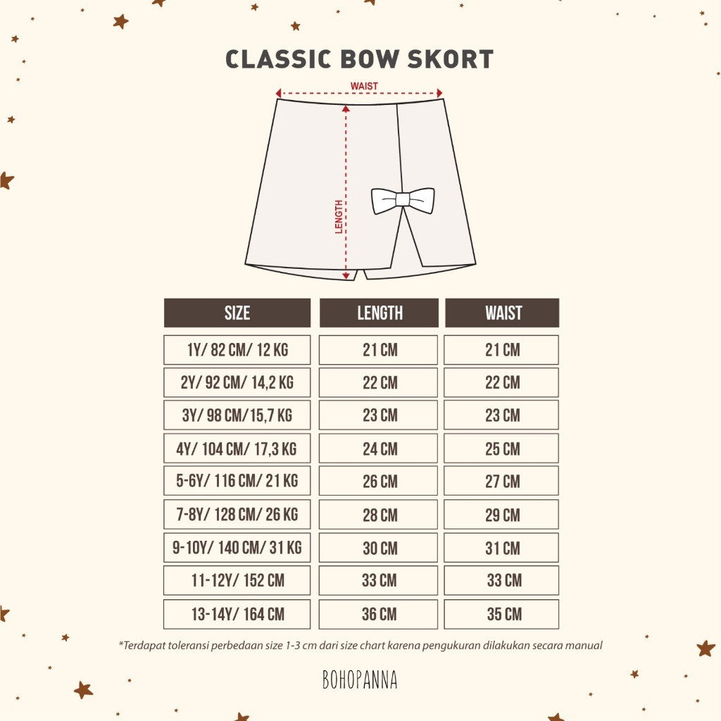 BOHOPANNA - CLASSIC BOW SKORT - SKORT ANAK 2559
