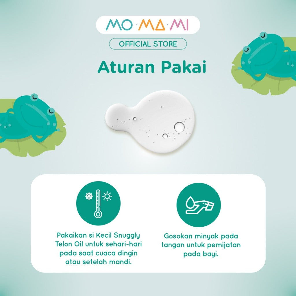 Momami Snuggly Telon Oil 100ml - Minyak Telon dengan Lavender Penghangat Tubuh Bayi - Medicated