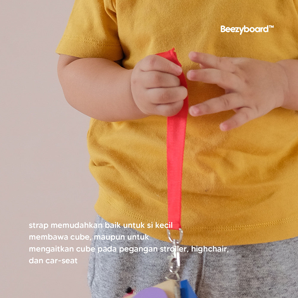 Beezyboard - Busycube Difficult 1 - mainan traveling/mainan papan sibuk/mainan kayu/mainan praktis