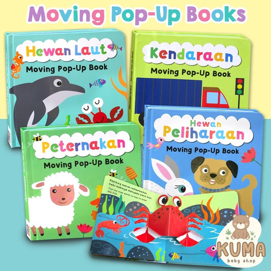 Moving Pop-Up Book Hewan dan Kendaraan [GinukGinuk] Buku Anak