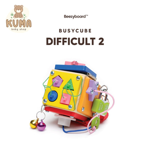 Beezyboard - Busycube Difficult 2 - mainan traveling/mainan papan sibuk/mainan kayu/mainan praktis