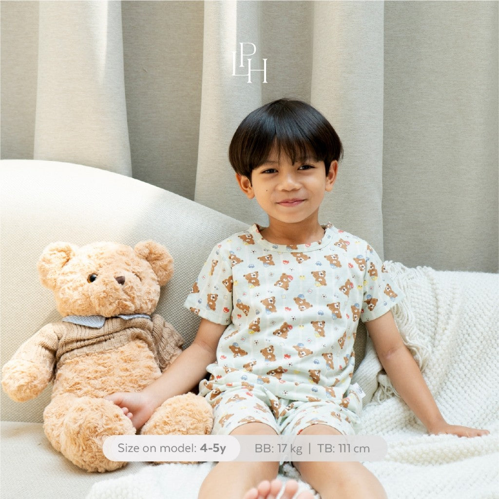 Little Palmerhaus - Little Wear Shoulder Button Short Set (Setelan Anak Lengan Pendek) 37.0