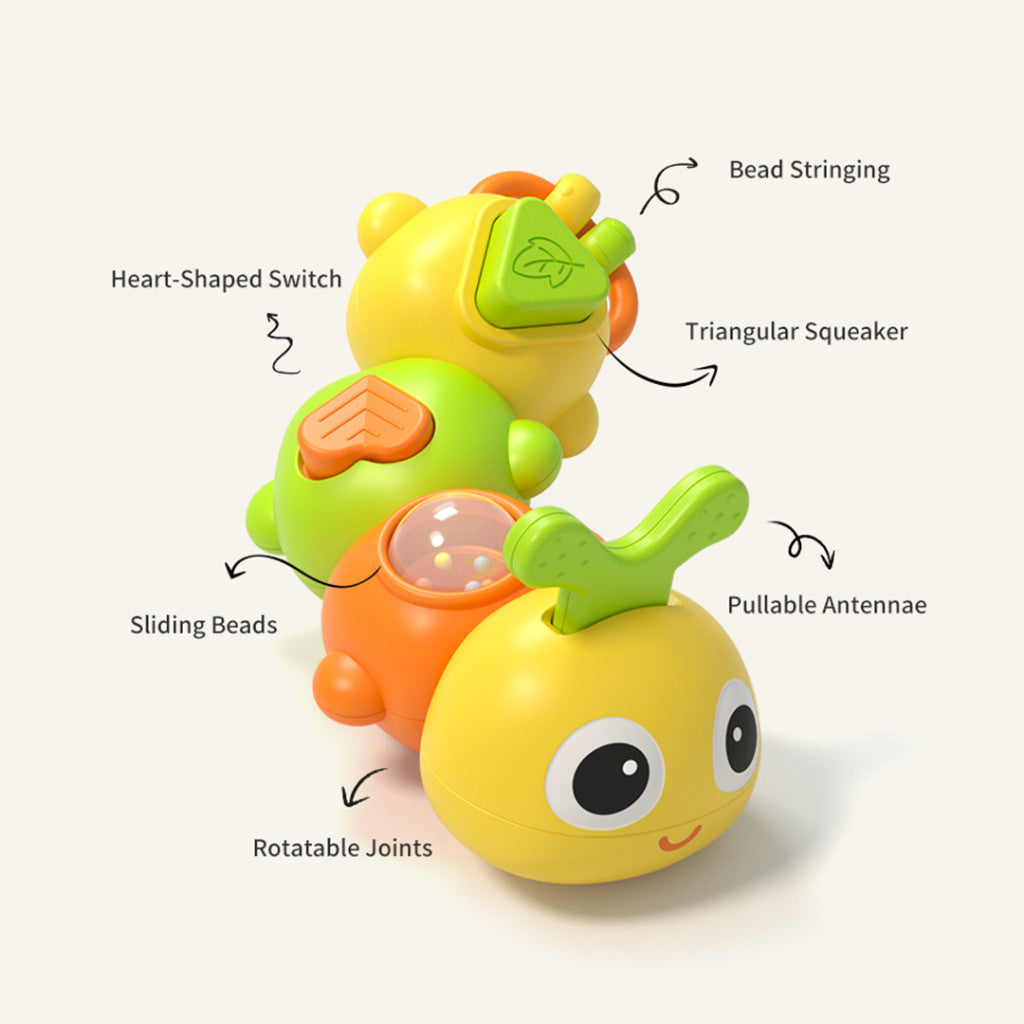 Sakumini Twisty Caterpillar 6in1 Toys Mainan Ulat 360° Edukasi Sensorik Anak Bayi
