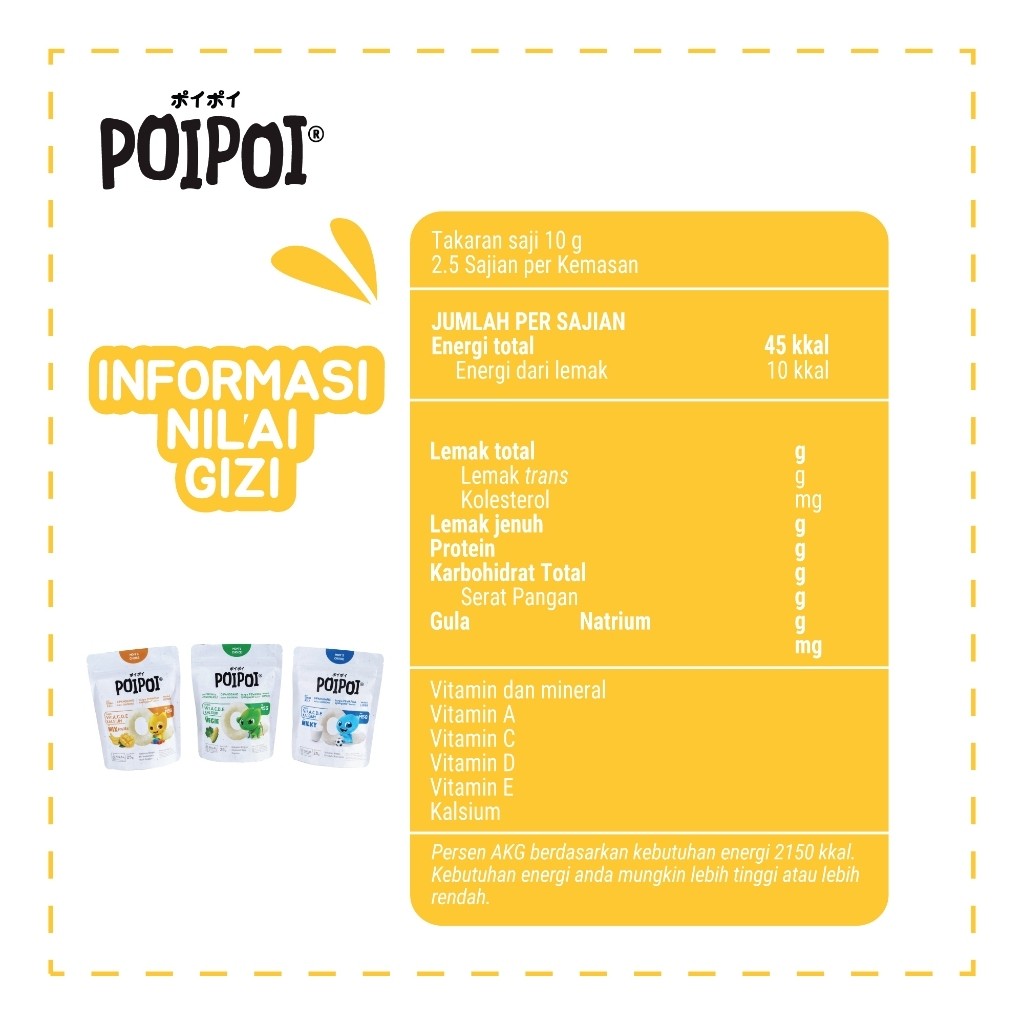 POIPOI Puff Snack Makanan Ringan Cemilan Bayi Sehat 25g