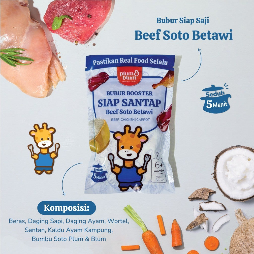 Plum & Blum Bubur Booster Siap Saji Mpasi BB Booster 6 Bulan - 1 Pouch