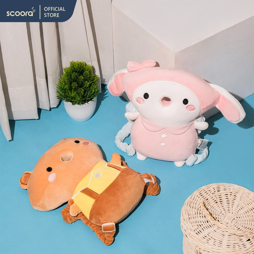 SCOORA Bantal Pelindung Kepala dan Leher Bayi Model Ransel Anti Bentur Bagian Belakang