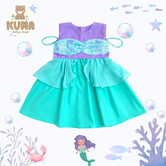 Little Ginger NEW ARIEL MERMAID DRESS / DRESS MERMAID / DISNEY DRESS INSPIRED / DRESS ANAK MERMAID