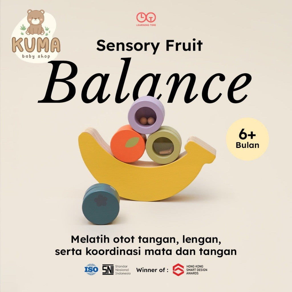 Learning Time - Sensory Fruit Balance-Stacking toys/Mainan sensorik anak 1 tahun/Mainan bayi 7 12 bulan/Tummy Time Series