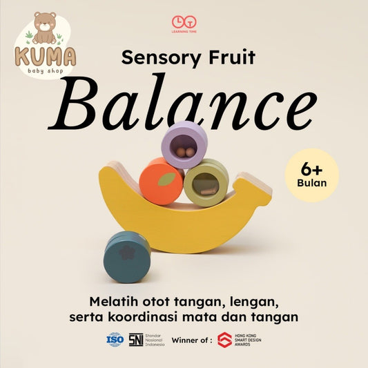 Learning Time - Sensory Fruit Balance-Stacking toys/Mainan sensorik anak 1 tahun/Mainan bayi 7 12 bulan/Tummy Time Series