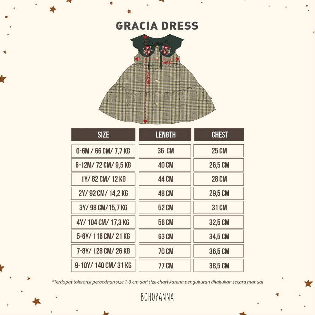 BOHOPANNA - GRACIA DRESS - DRESS ANAK Natal Xmas 2025