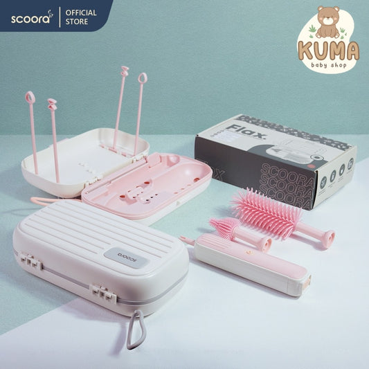 SCOORA FLAX Sikat Botol Bayi Elektrik Portable alat pembersih botol bayi Elektrik portable