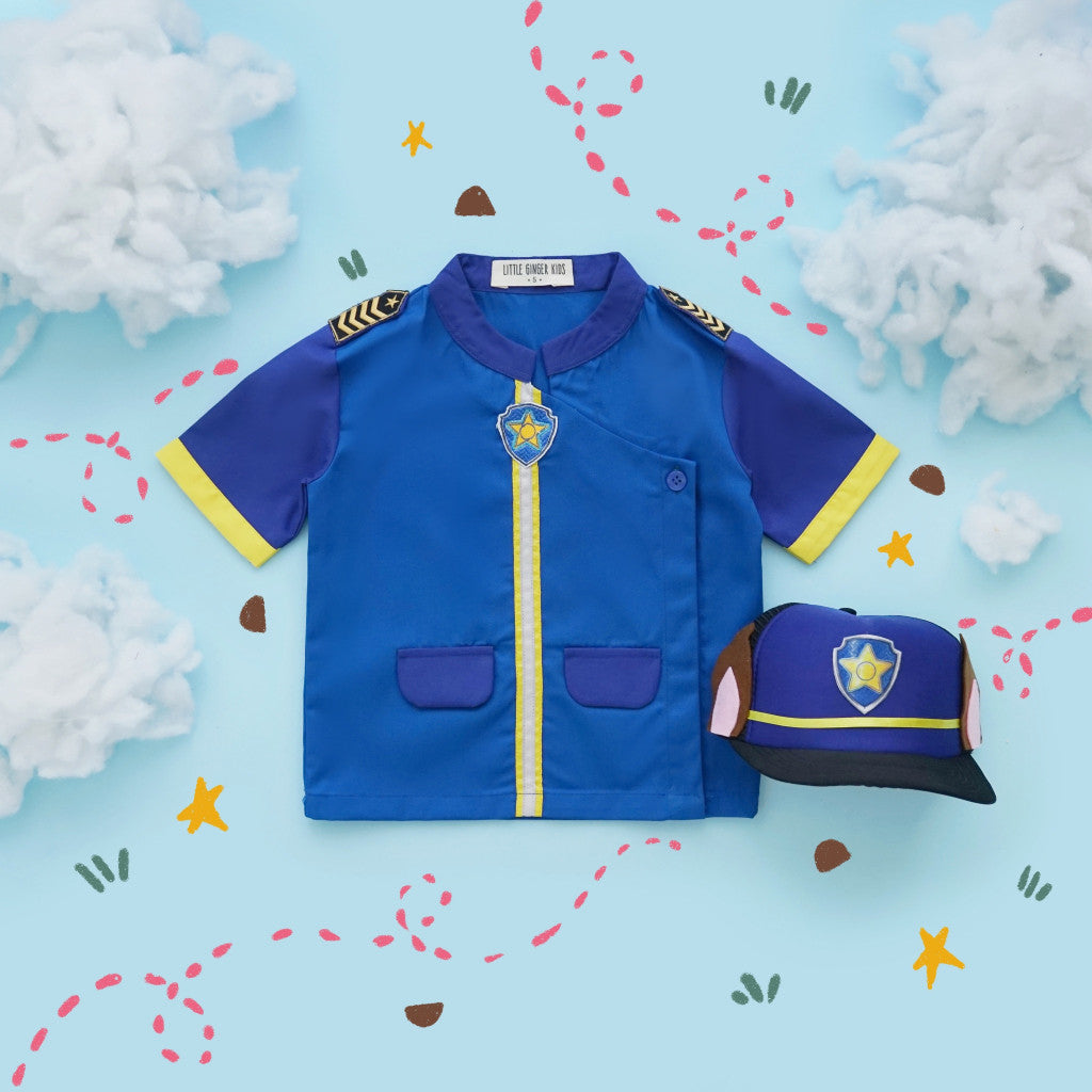 Little Ginger PAW PATROL COSTUME / CHASE SHIRT AND SKYE DRESS / KOSTUM PAW PATROL