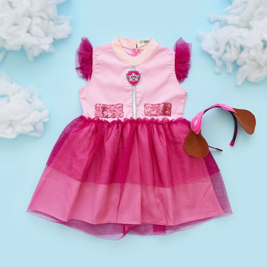 Little Ginger PAW PATROL COSTUME / CHASE SHIRT AND SKYE DRESS / KOSTUM PAW PATROL
