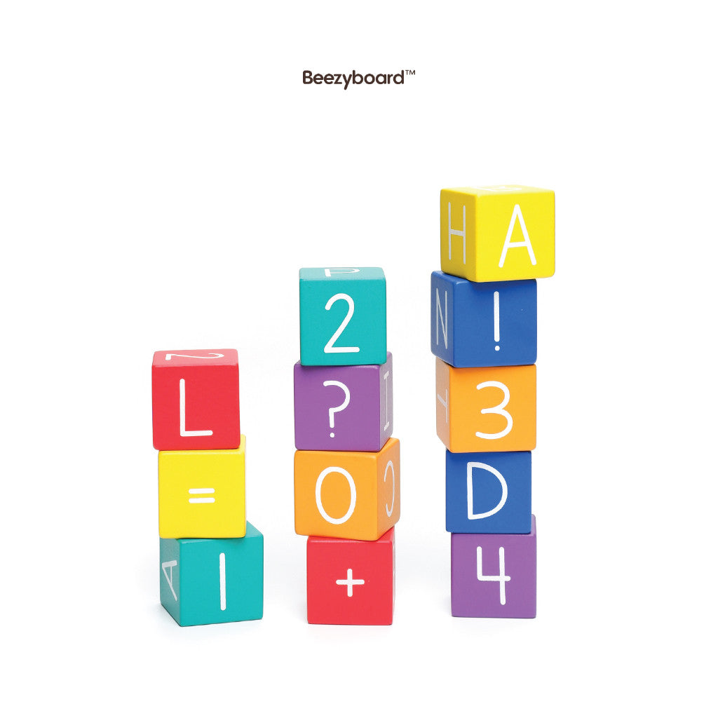 Beezyboard - Alphabet Block - mainan menyusun balok/mainan belajar huruf dan warna/mainan edukasi