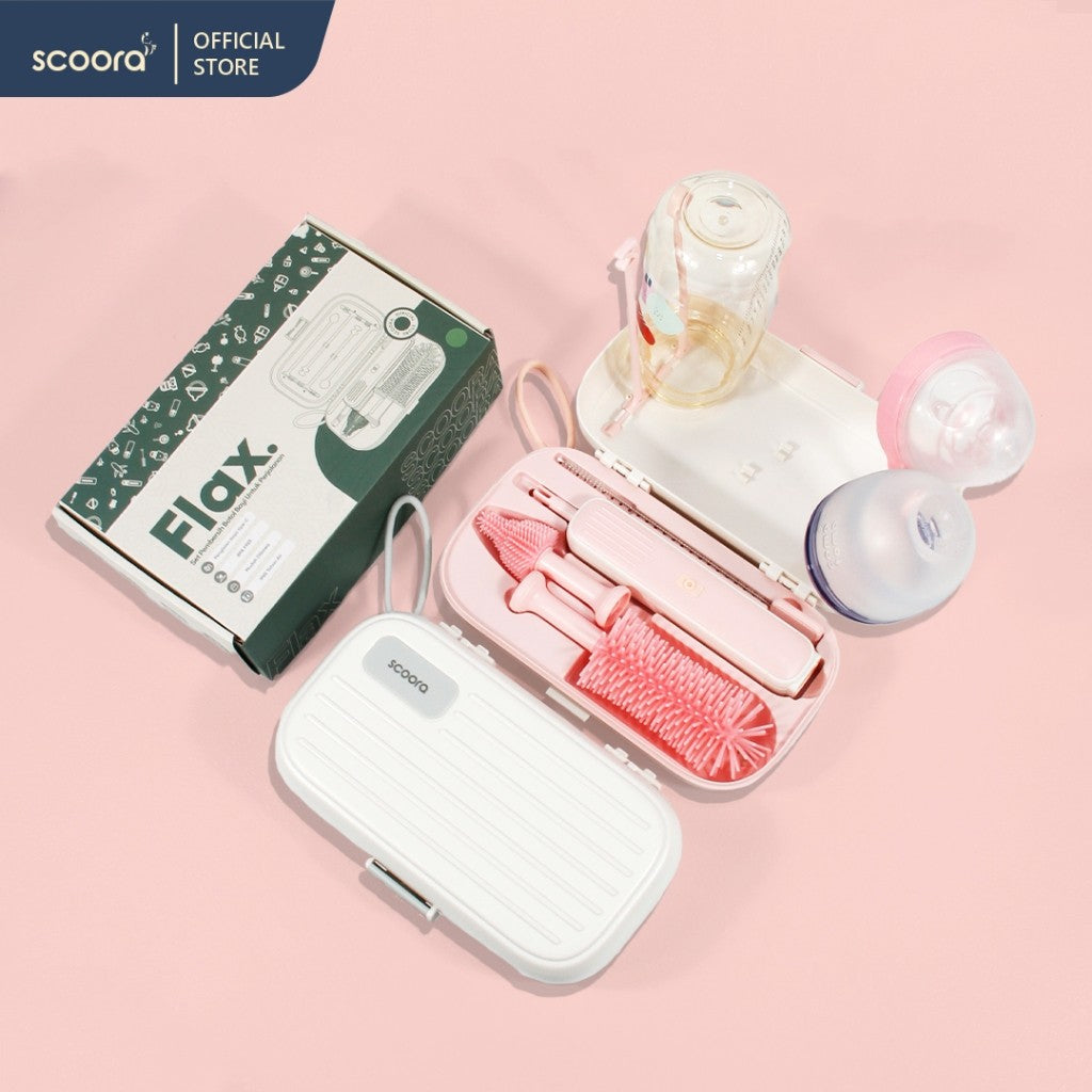 SCOORA FLAX Sikat Botol Bayi Elektrik Portable alat pembersih botol bayi Elektrik portable