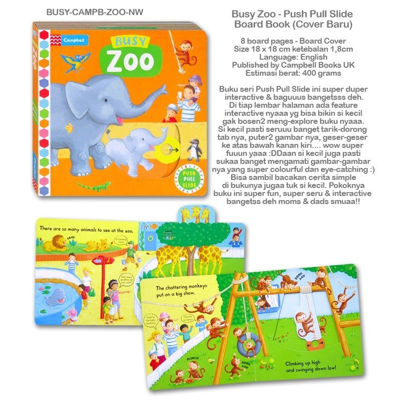 Campbell Push Pull Slide Interactive Board Book - Busy Zoo - Busy Safari - First Explorers Sea Creatures - My Body & others
