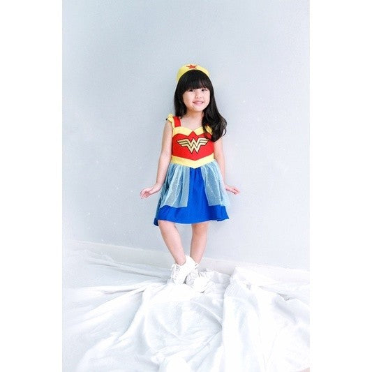 Little Ginger Wonder Woman Kids Dress / Dress Anak Wonder Woman Dress