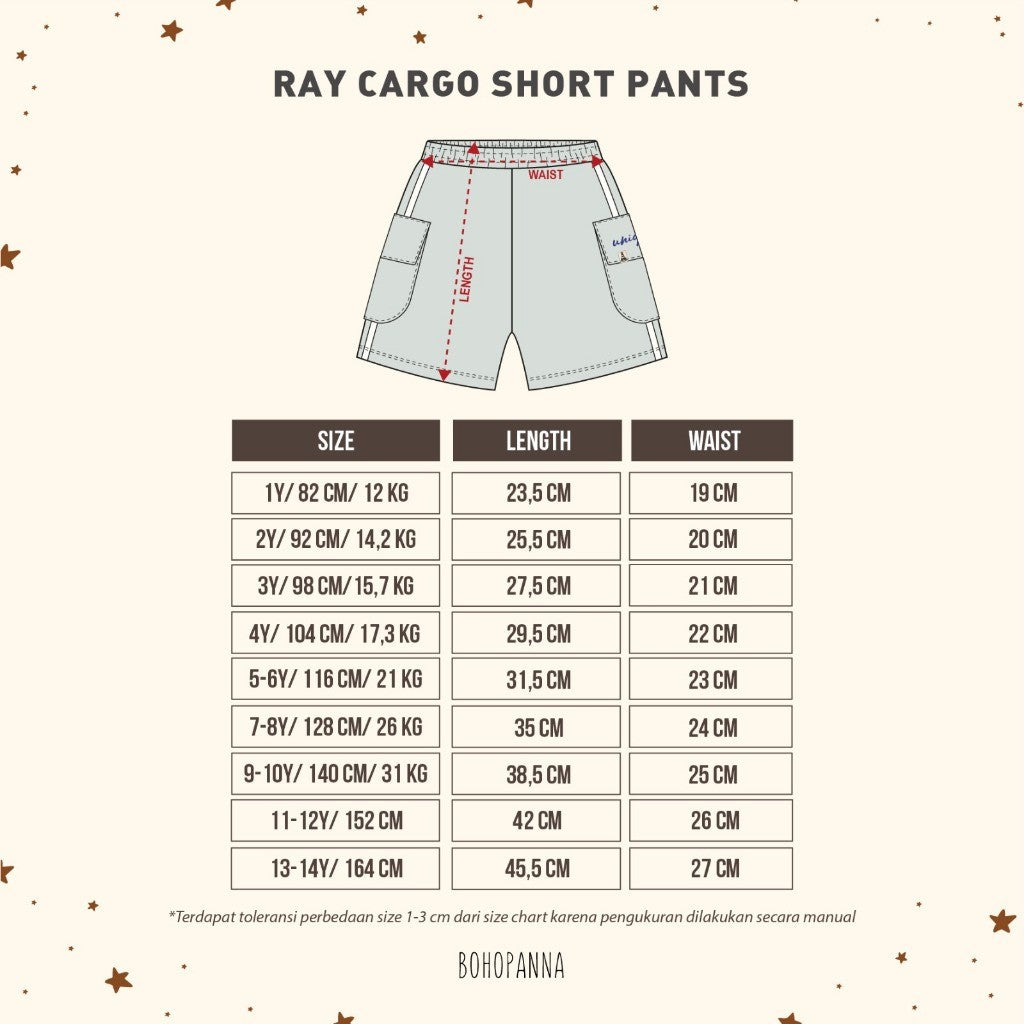 BOHOPANNA - RAY CARGO SHORT PANTS - CELANA PENDEK ANAK