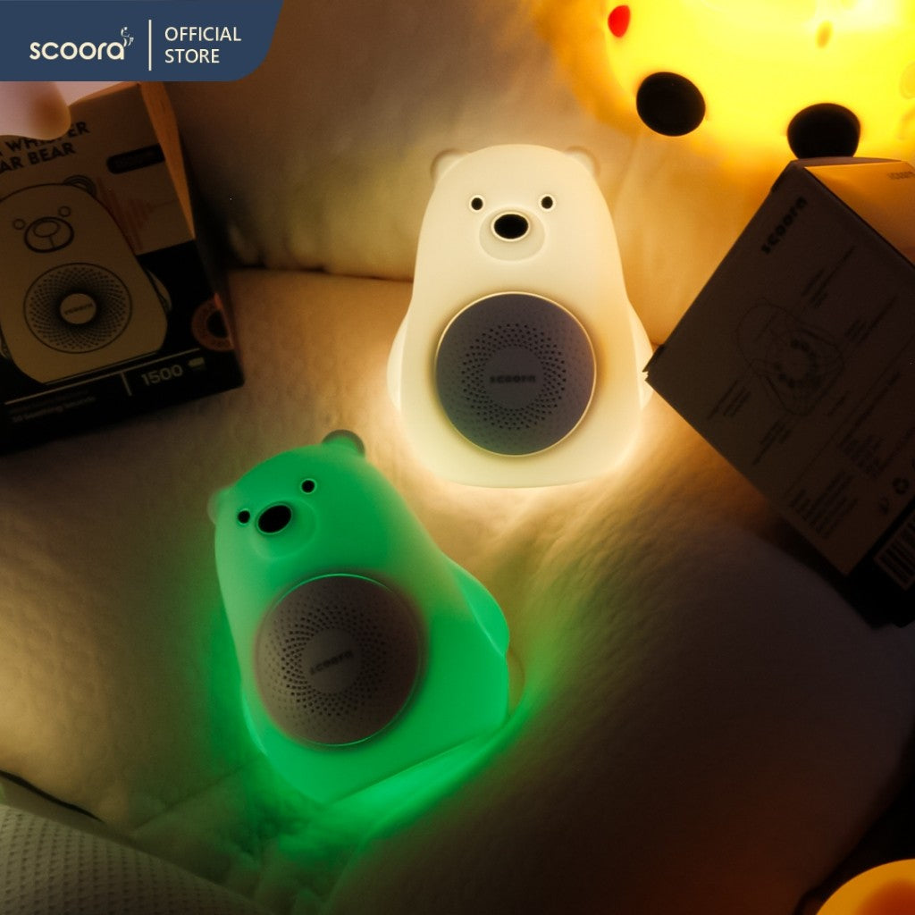 SCOORA Dream Whisper Silicone Polar Bear Lullaby White Noise Speaker Portable Baby Sleep / Baby Soother / Baby Shusher / Musik Tidur Bayi