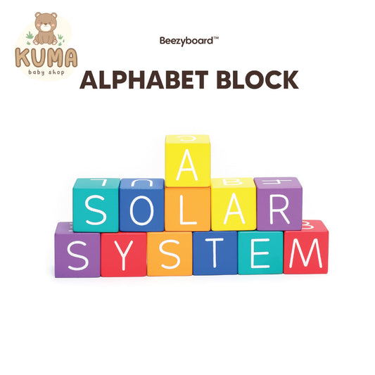 Beezyboard - Alphabet Block - mainan menyusun balok/mainan belajar huruf dan warna/mainan edukasi