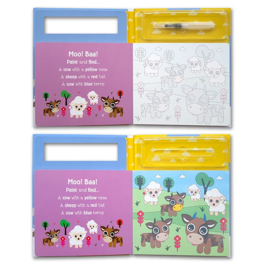 Buku Painting Ajaib pakai kuas + air aja! Reusable (bisa berulang kali) - Magic Water Painting Book