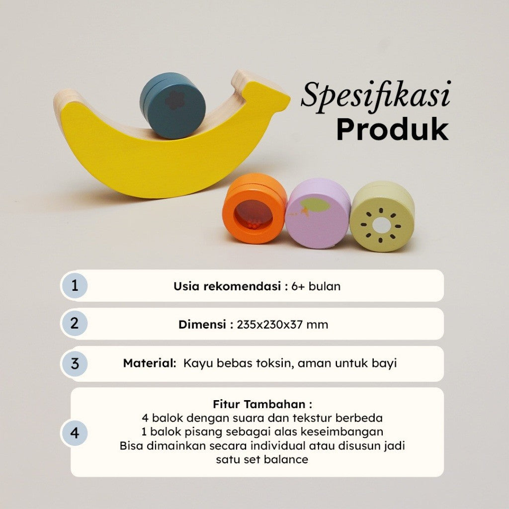 Learning Time - Sensory Fruit Balance-Stacking toys/Mainan sensorik anak 1 tahun/Mainan bayi 7 12 bulan/Tummy Time Series