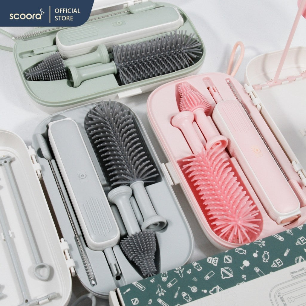 SCOORA FLAX Sikat Botol Bayi Elektrik Portable alat pembersih botol bayi Elektrik portable