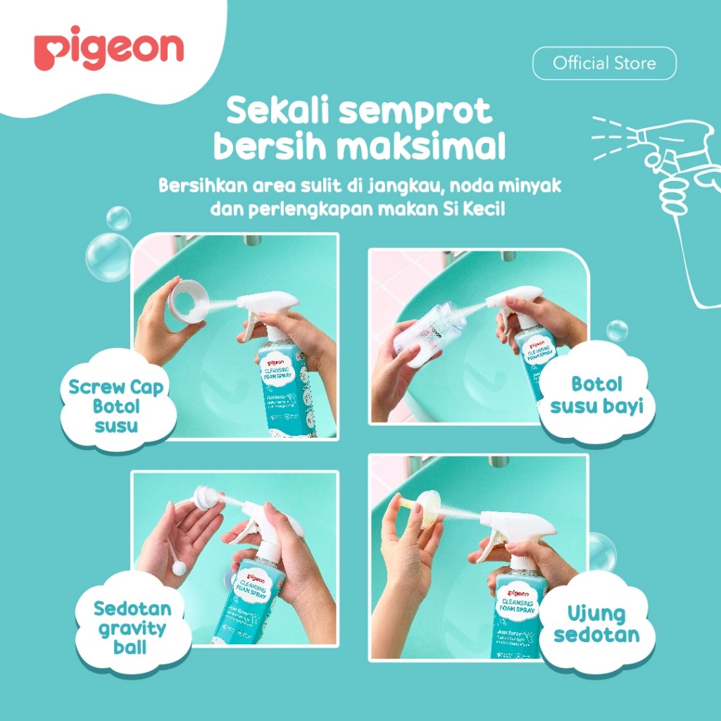 PIGEON Cleansing Foam Spray 280ML Pembersih Noda Pakaian