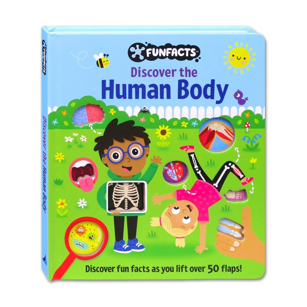 FunFacts Discover the Human Body, Solar System, Dinosaurs, Explore Construction, Baby Animals Board Book with over 50 Flaps to Lift