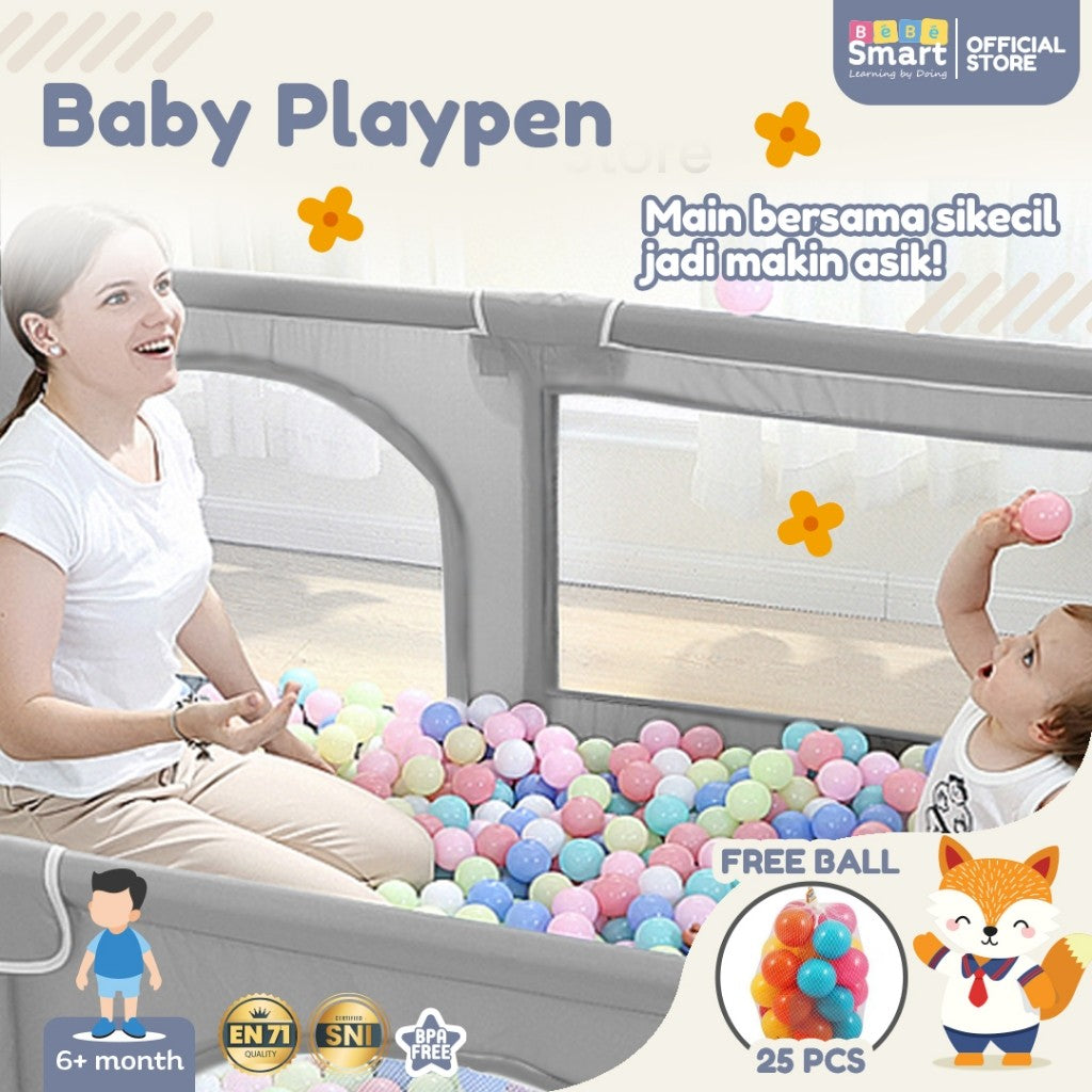 Pagar Mainan Bayi | BEBE SMART Baby Playpen Pagar Bayi Bermain | Pagar Mainan Anak | Playpen Bayi