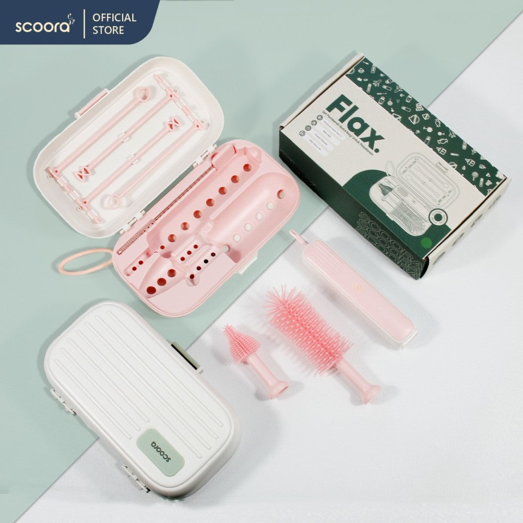 SCOORA FLAX Sikat Botol Bayi Elektrik Portable alat pembersih botol bayi Elektrik portable