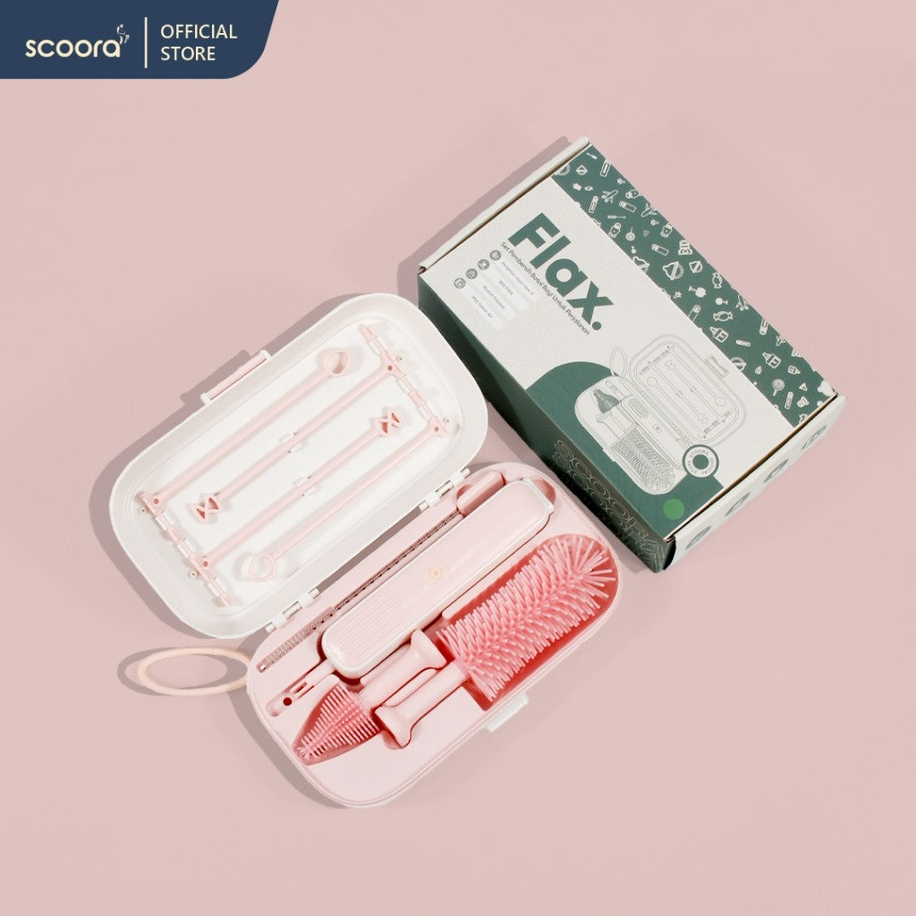 SCOORA FLAX Sikat Botol Bayi Elektrik Portable alat pembersih botol bayi Elektrik portable