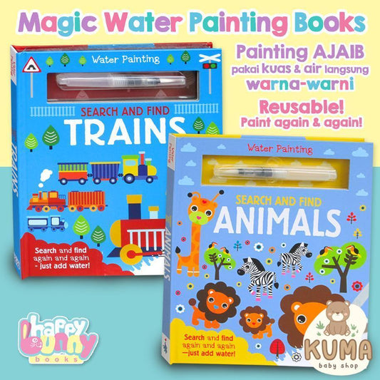 Buku Painting Ajaib pakai kuas + air aja! Reusable (bisa berulang kali) - Magic Water Painting Book