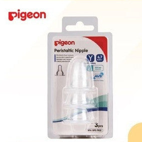 PIGEON MURAH PERISTALTIC SLIM NECK NIPPLE 3PCS BLISTER STRETCHABLE /  NIPPLE SML&Y DOT LEMBUT