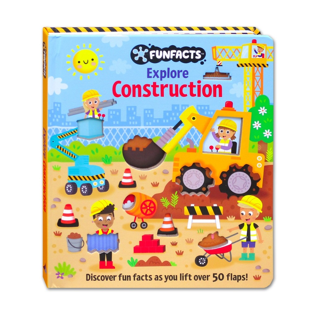 FunFacts Discover the Human Body, Solar System, Dinosaurs, Explore Construction, Baby Animals Board Book with over 50 Flaps to Lift