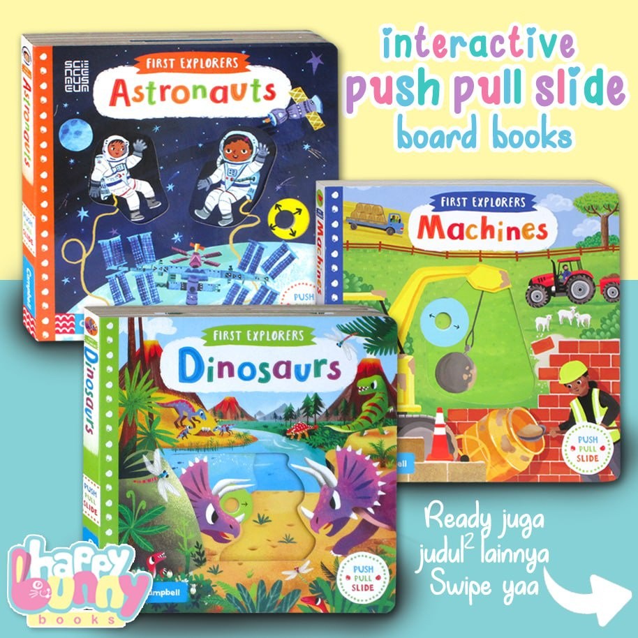 Campbell Push Pull Slide Interactive Board Book - Busy Zoo - Busy Safari - First Explorers Sea Creatures - My Body & others