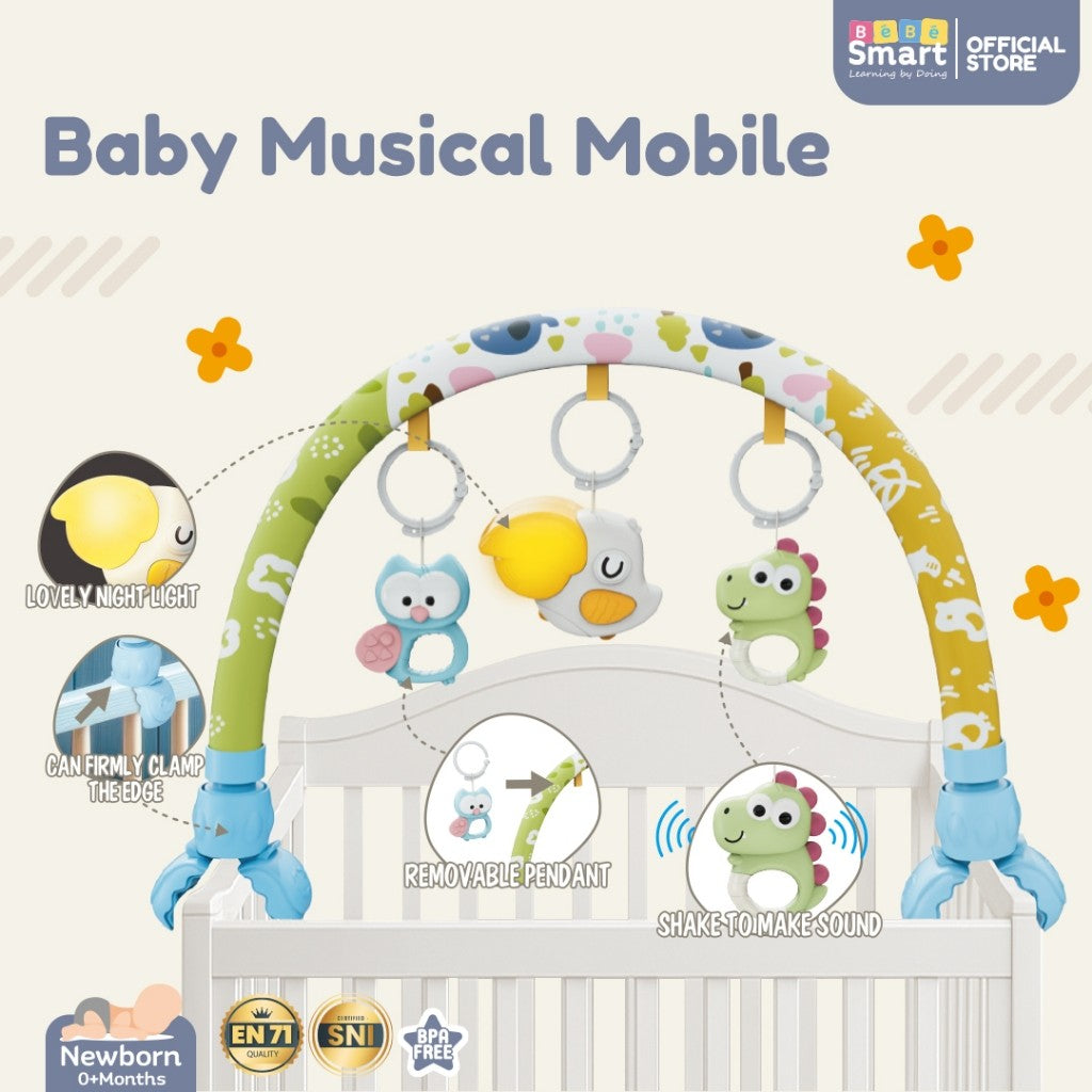 Mainan Gantung Stroller Bayi | BEBE SMART Baby Musical Mobile | Mainan Tempat Tidur | Car Seat