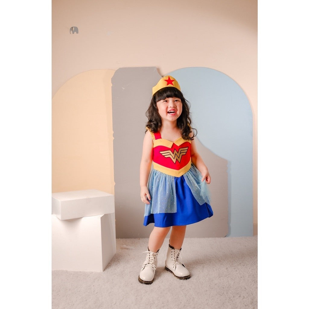 Little Ginger Wonder Woman Kids Dress / Dress Anak Wonder Woman Dress
