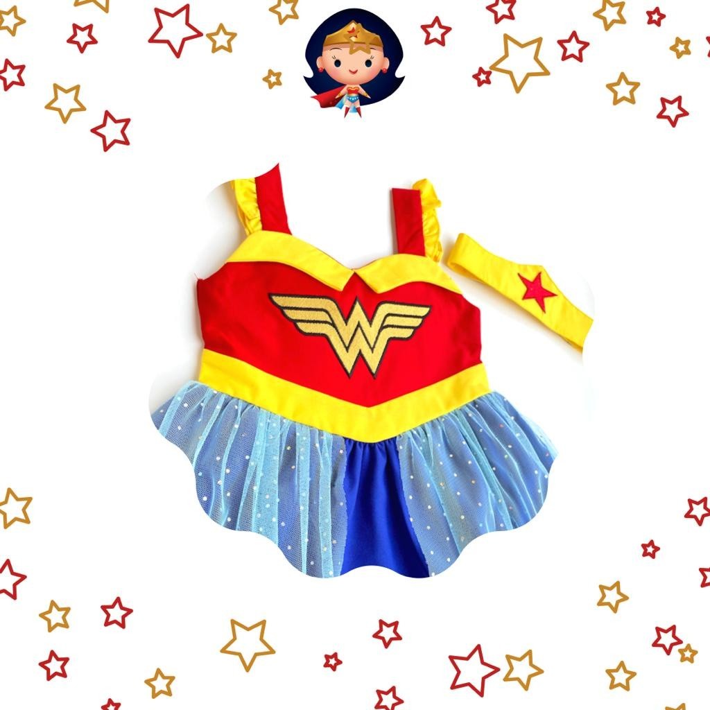Little Ginger Wonder Woman Kids Dress / Dress Anak Wonder Woman Dress