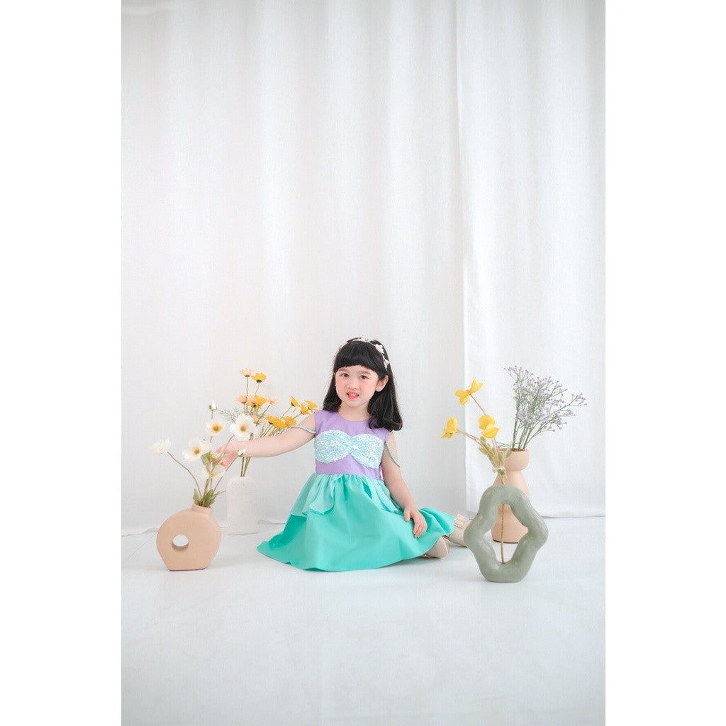 Little Ginger NEW ARIEL MERMAID DRESS / DRESS MERMAID / DISNEY DRESS INSPIRED / DRESS ANAK MERMAID