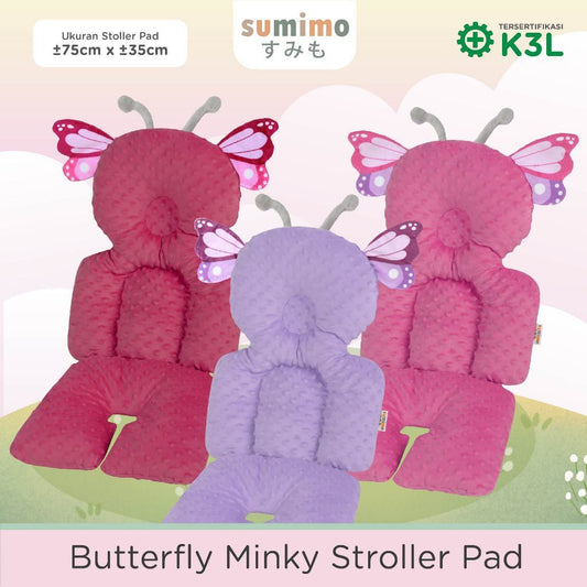 Sumimo Butterfly Minky Stroller Pad/Alas stroller karakter hewan lucu