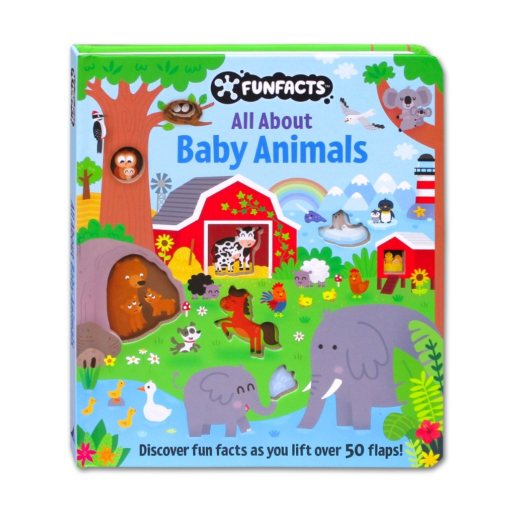 FunFacts Discover the Human Body, Solar System, Dinosaurs, Explore Construction, Baby Animals Board Book with over 50 Flaps to Lift