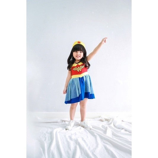 Little Ginger Wonder Woman Kids Dress / Dress Anak Wonder Woman Dress