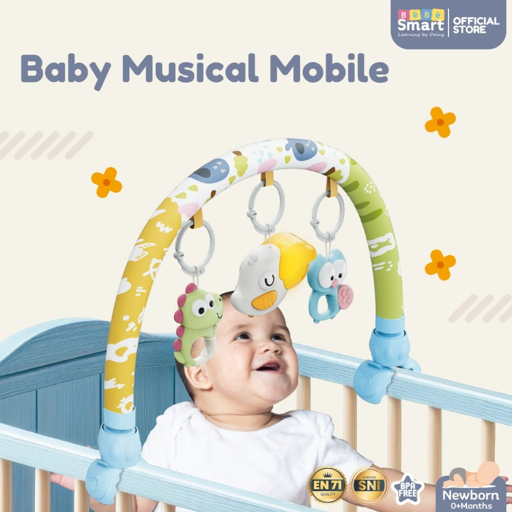 Mainan Gantung Stroller Bayi | BEBE SMART Baby Musical Mobile | Mainan Tempat Tidur | Car Seat