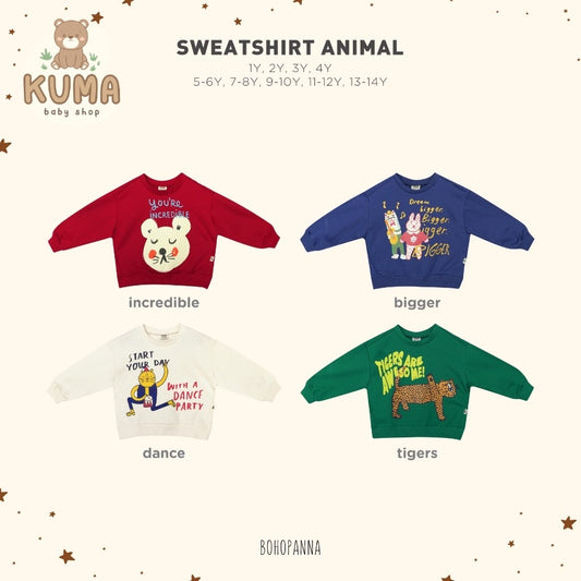 BOHOPANNA - SWEATSHIRT ANIMAL - SWEATER ANAK - ATASAN ANAK