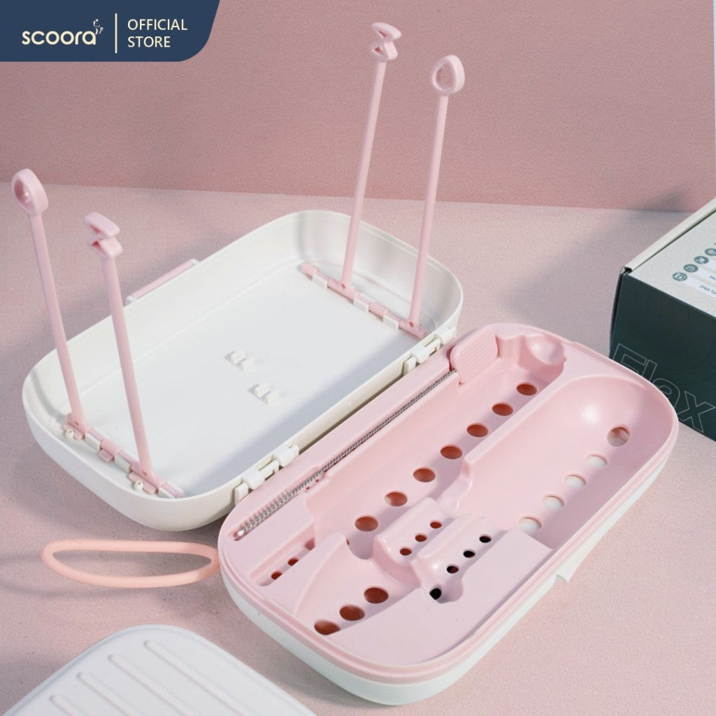 SCOORA FLAX Sikat Botol Bayi Elektrik Portable alat pembersih botol bayi Elektrik portable