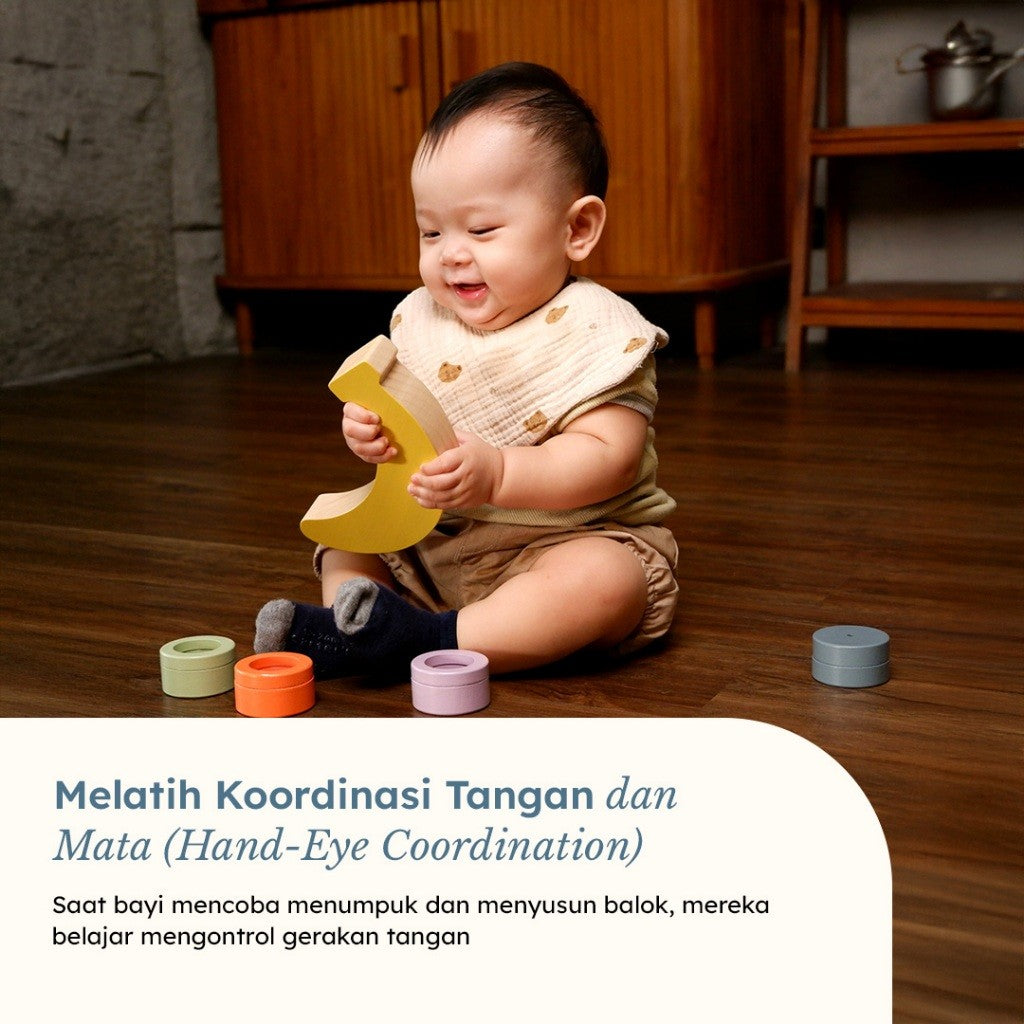 Learning Time - Sensory Fruit Balance-Stacking toys/Mainan sensorik anak 1 tahun/Mainan bayi 7 12 bulan/Tummy Time Series