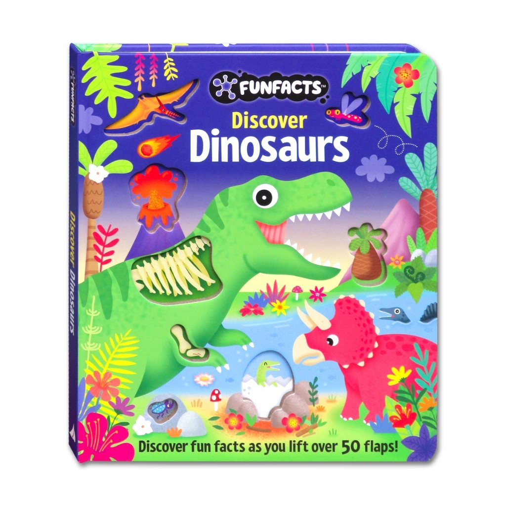 FunFacts Discover the Human Body, Solar System, Dinosaurs, Explore Construction, Baby Animals Board Book with over 50 Flaps to Lift
