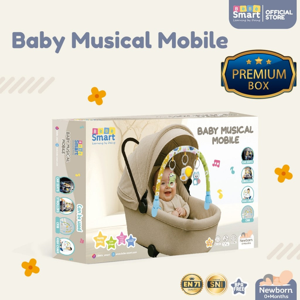 Mainan Gantung Stroller Bayi | BEBE SMART Baby Musical Mobile | Mainan Tempat Tidur | Car Seat